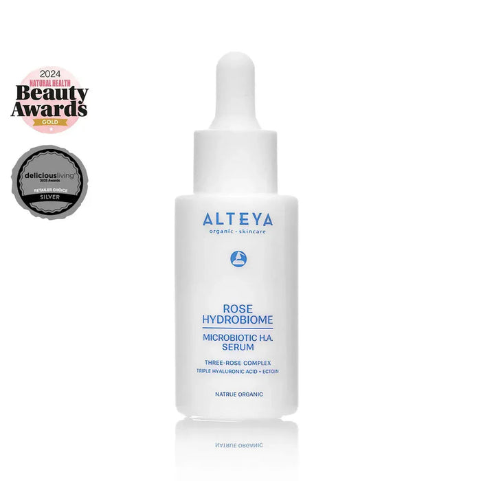 ALTEYA ORGANICS ROSE HYDROBIOME ekologiškas hialurono rūgšties serumas, 30 ml