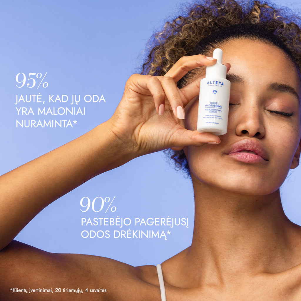 ALTEYA ORGANICS ROSE HYDROBIOME ekologiškas hialurono rūgšties serumas, 30 ml