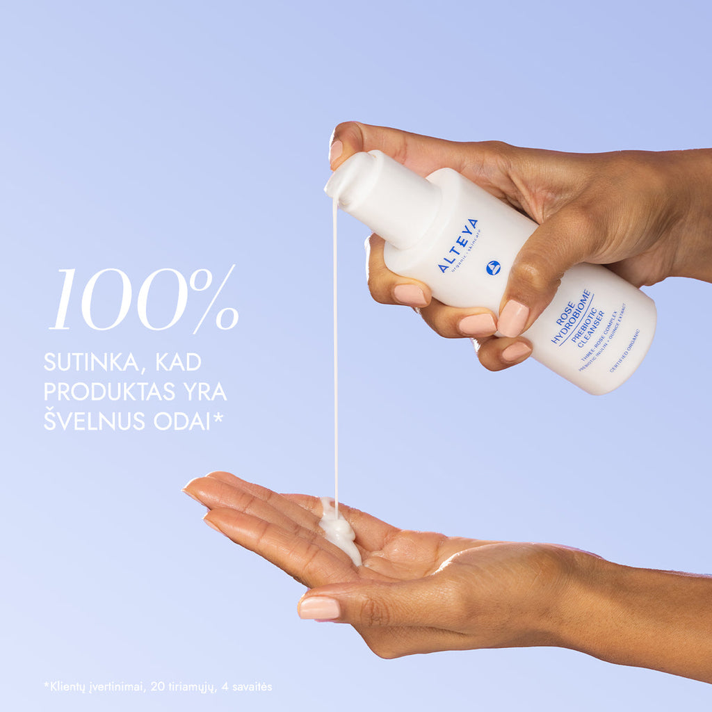 ALTEYA ORGANICS ROSE HYDROBIOME veido prausiklis su prebiotikais, 120 ml