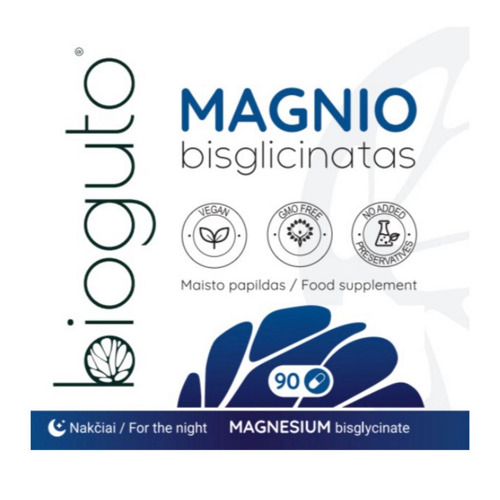 Bioguto Magnio bisglicinatas, 90 kapsulių