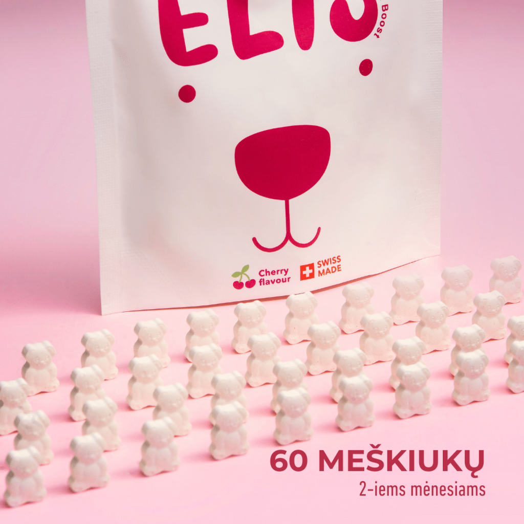 ELIS VITA BOOST kramtomieji maisto papildai 4 – 10 m. vaikams, 120 vnt